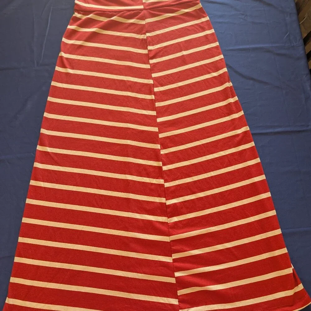 DNA Couture plus size 3x (more like a 16) Maxi Skirt Red/Tan Type‎ 3 NWOT